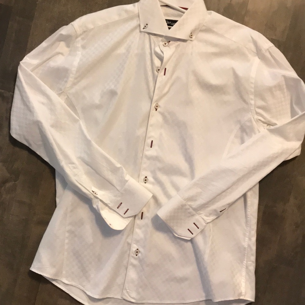 Maceoo Men’s White dress shirt button up